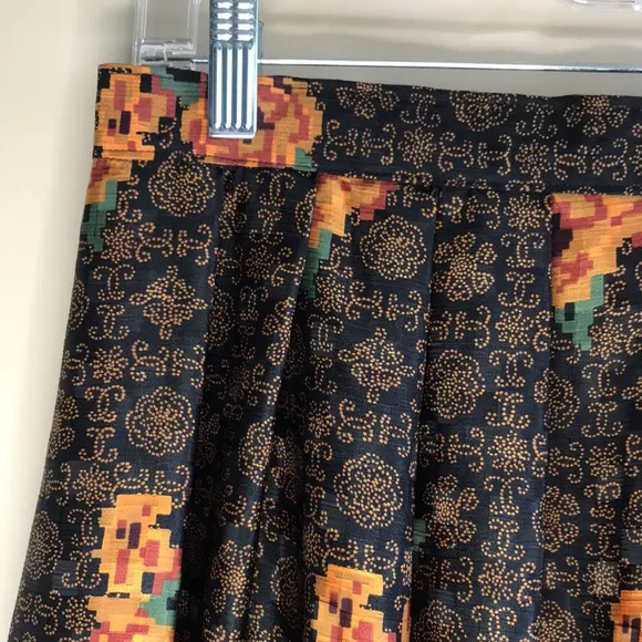 Vintage boho silk midi skirt