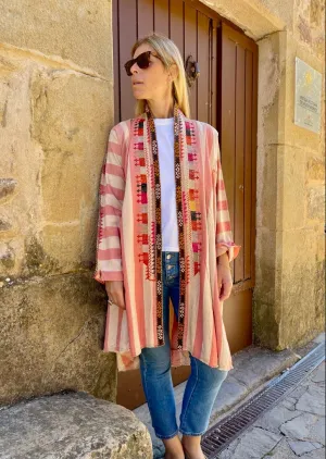 Vintage cotton embroidered kimono