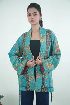 VINTAGE COTTON KANTHA KIMONO JACKET