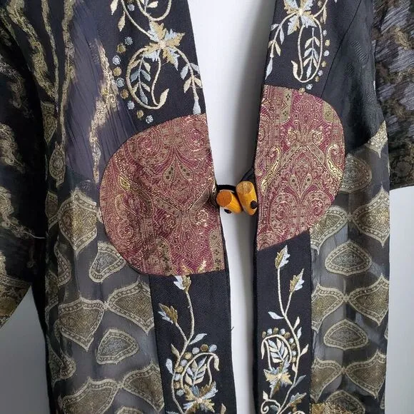Vintage Embroidered Kimono Style Cardigan Size L/XL
