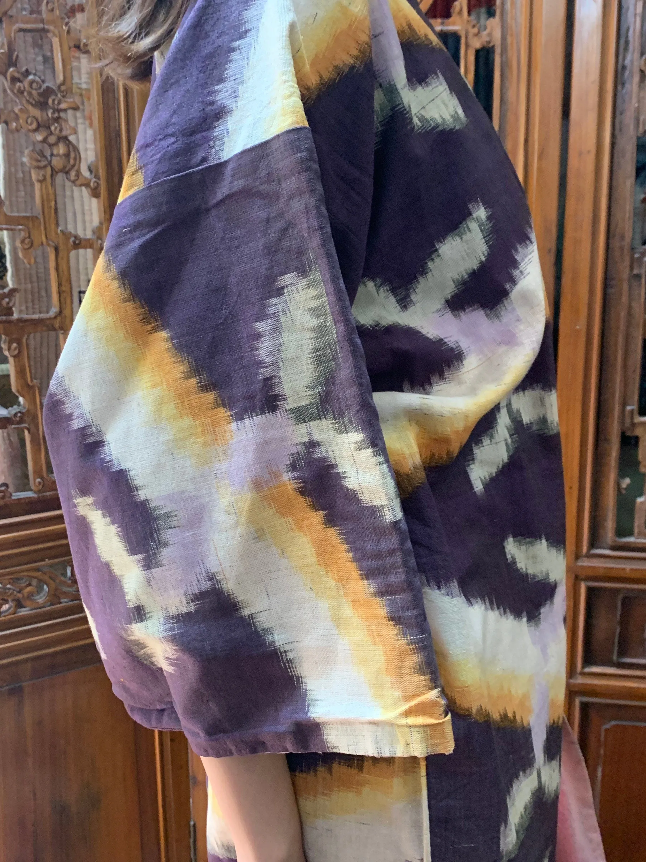 Vintage Hand-sewn Japanese Ikat Kimono