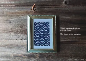Vintage Kimono Fabric Art with a Frame Mat, ready to frame, 5" x 7" ⦿frmn0014