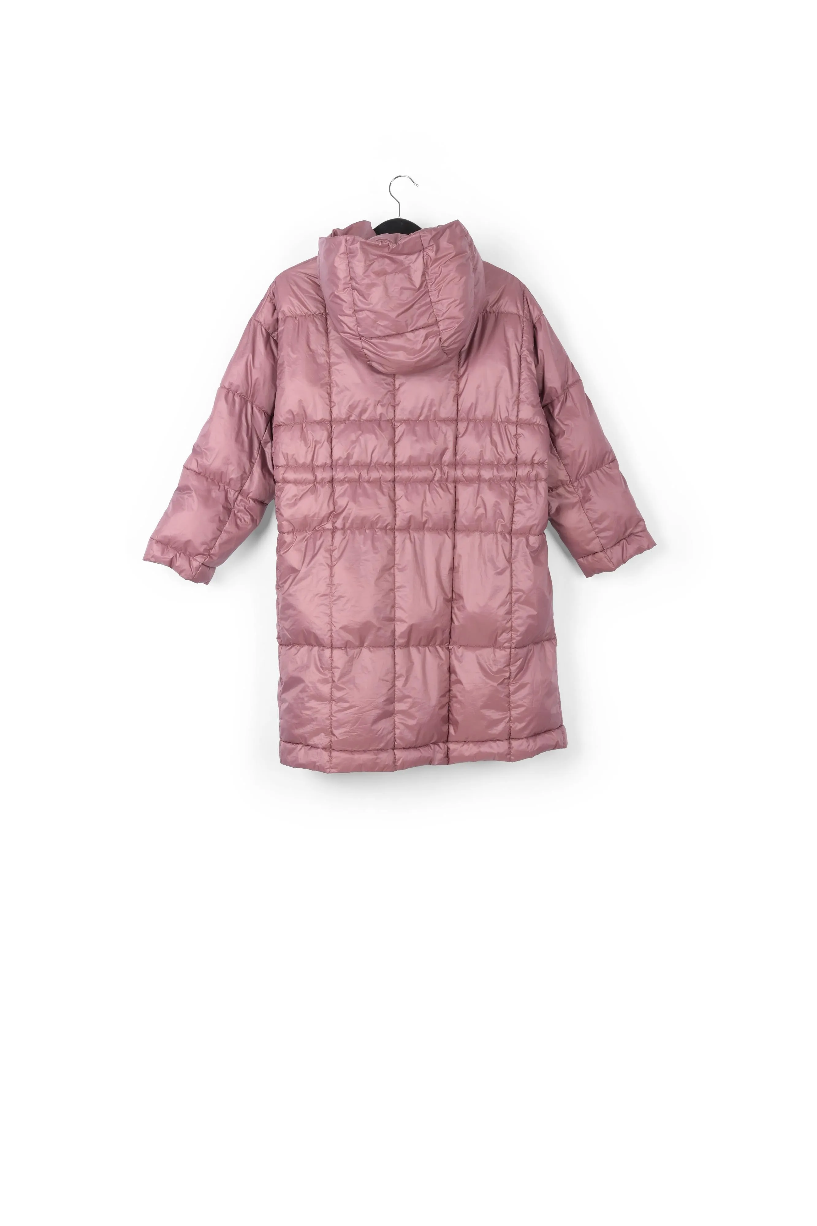 Vintage pink hooded puffer coat