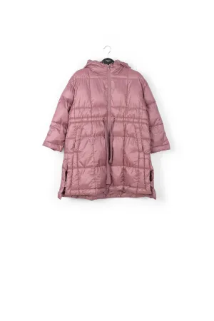 Vintage pink hooded puffer coat