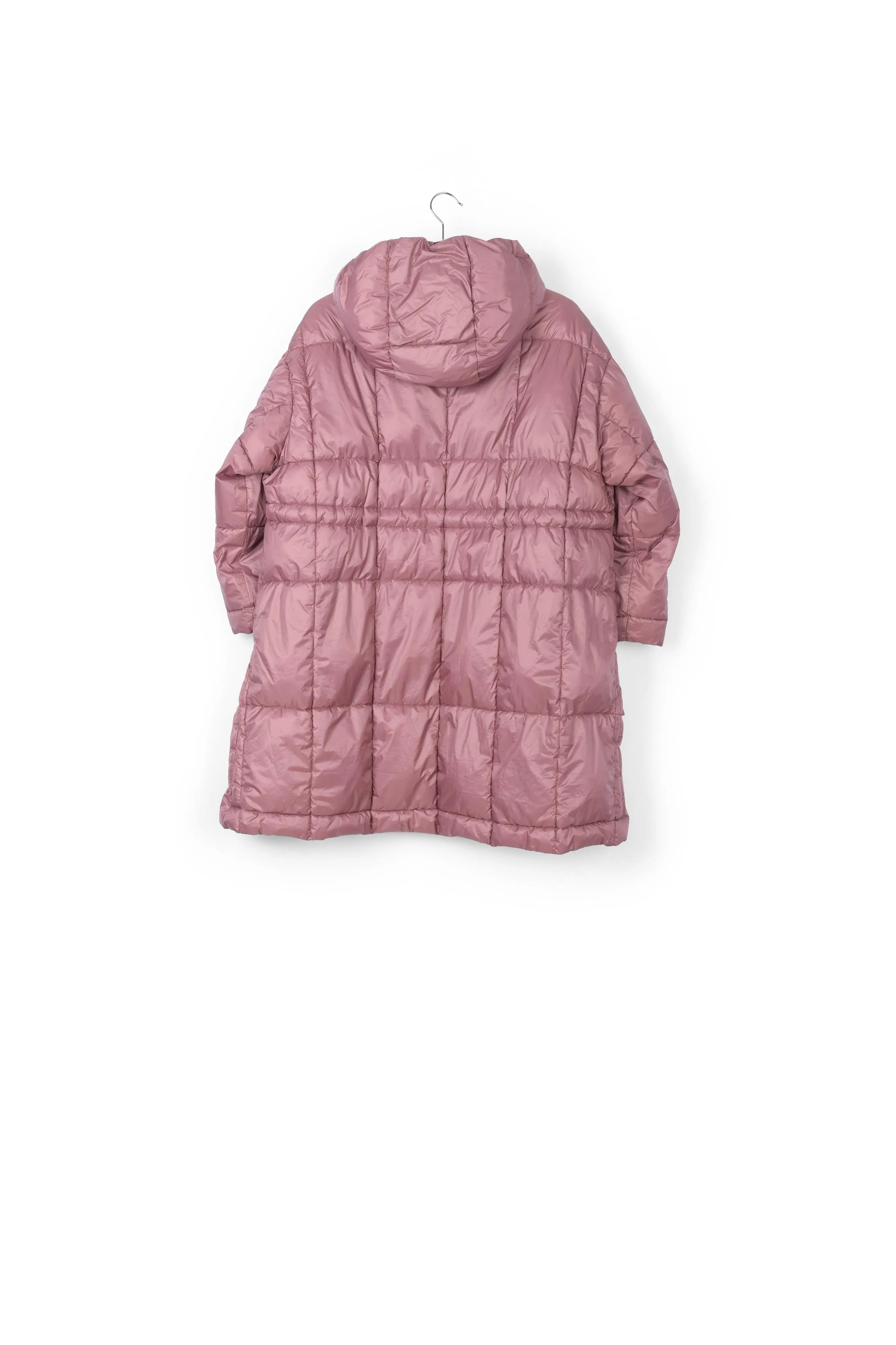 Vintage pink hooded puffer coat