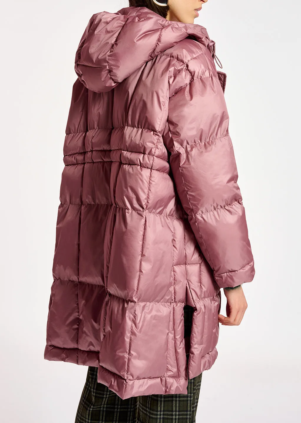 Vintage pink hooded puffer coat