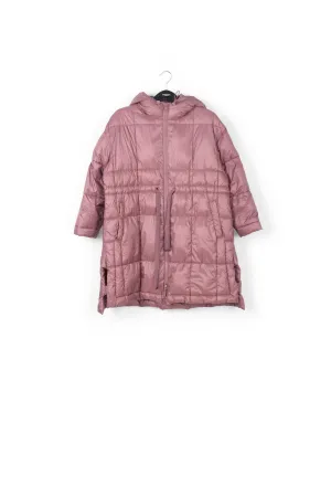Vintage pink hooded puffer coat