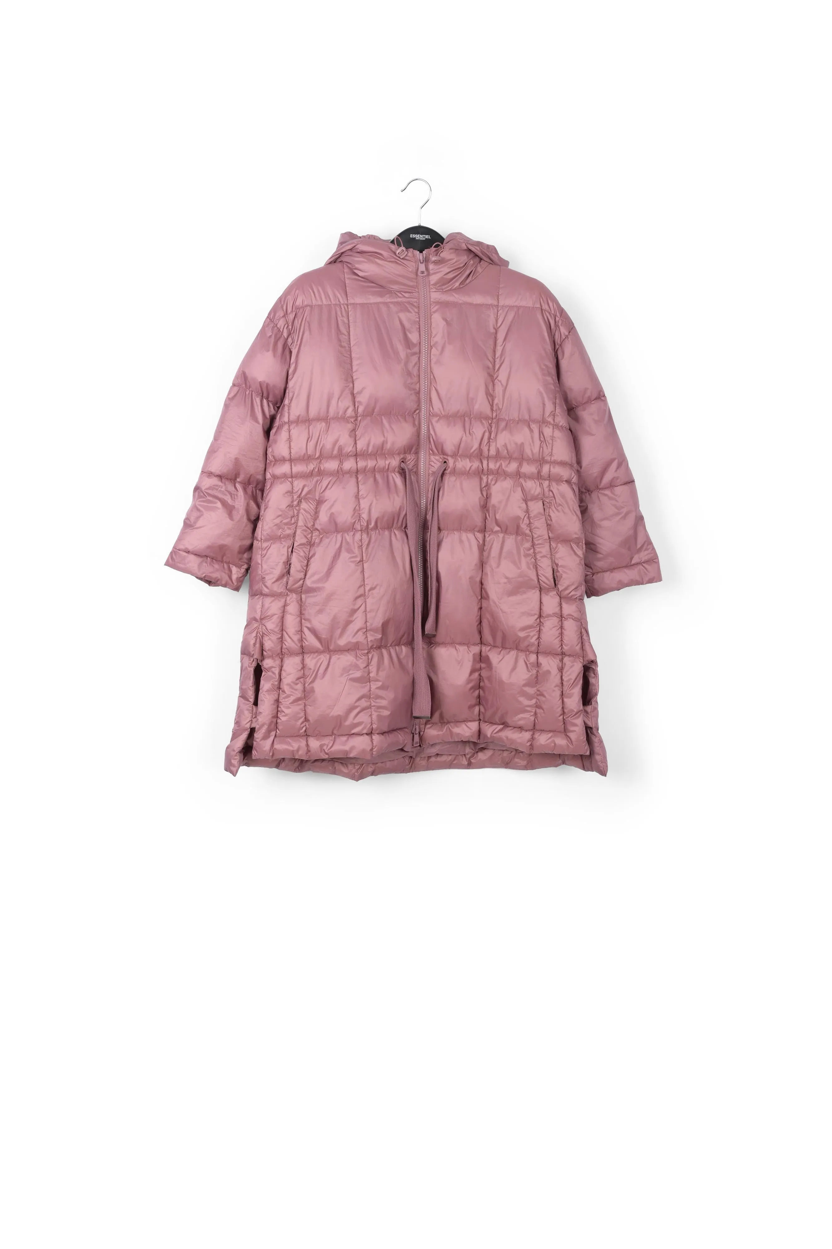 Vintage pink hooded puffer coat