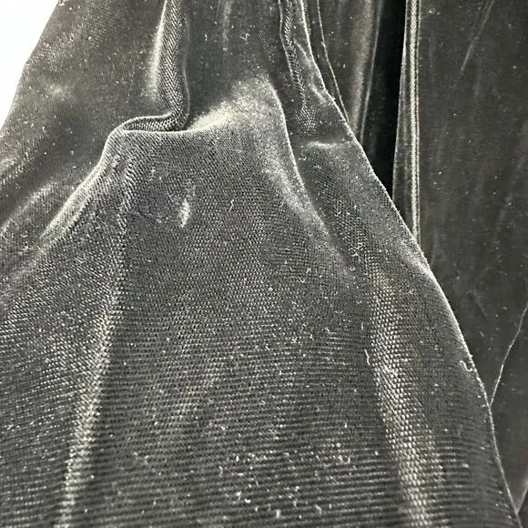 Vintage Scott McClinton Midi Skirt 10 Black Velvet Grunge Y2K 90s Goth USA