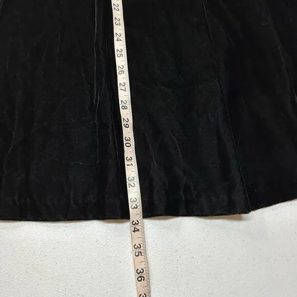 Vintage Scott McClinton Midi Skirt 10 Black Velvet Grunge Y2K 90s Goth USA