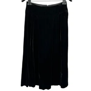 Vintage Scott McClinton Midi Skirt 10 Black Velvet Grunge Y2K 90s Goth USA