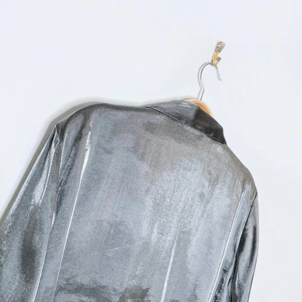 vintage silver lamé blouse