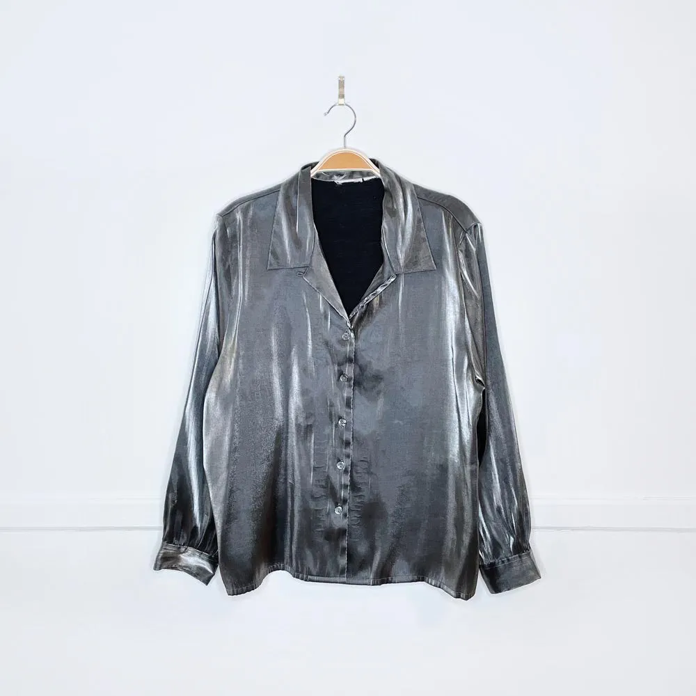 vintage silver lamé blouse