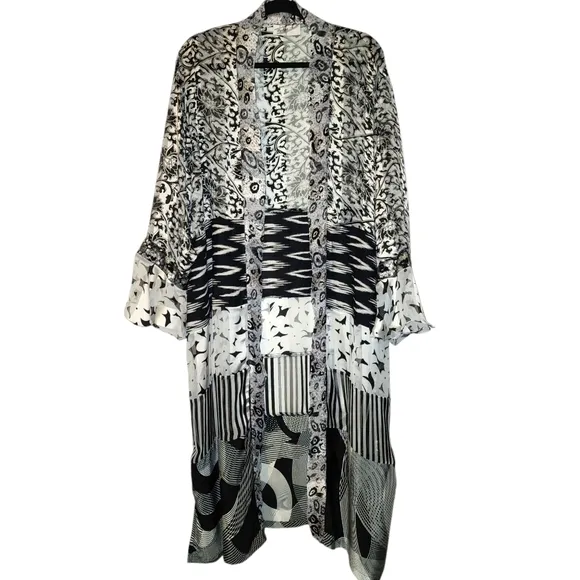 Vintage Sterling Styles ArtSilk Open Kimono Cardigan | One Size