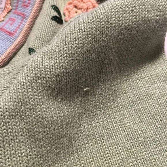Vintage Storybook Knits Asian Embroidered Cardigan Sweater