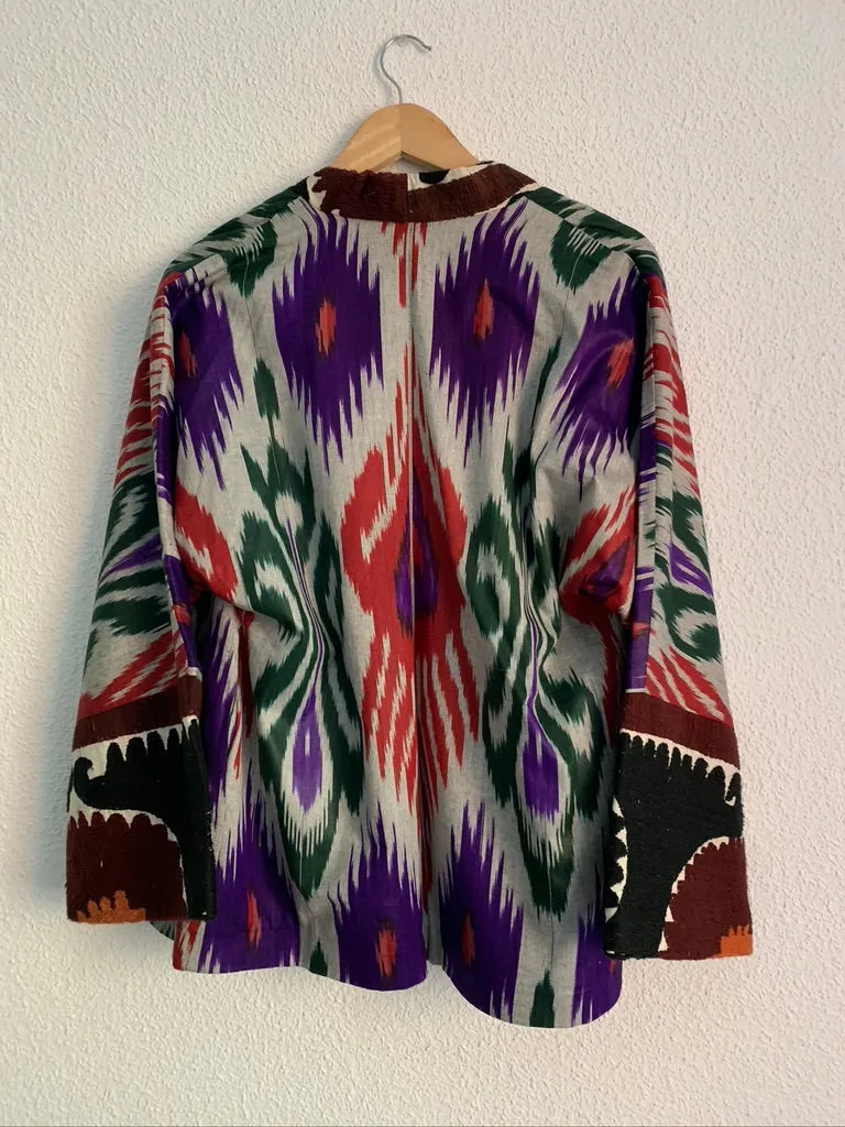 Vintage Suzani Ikat Kimono Jacket