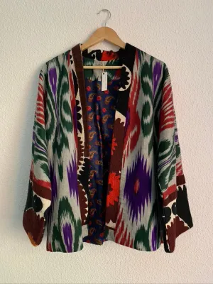 Vintage Suzani Ikat Kimono Jacket