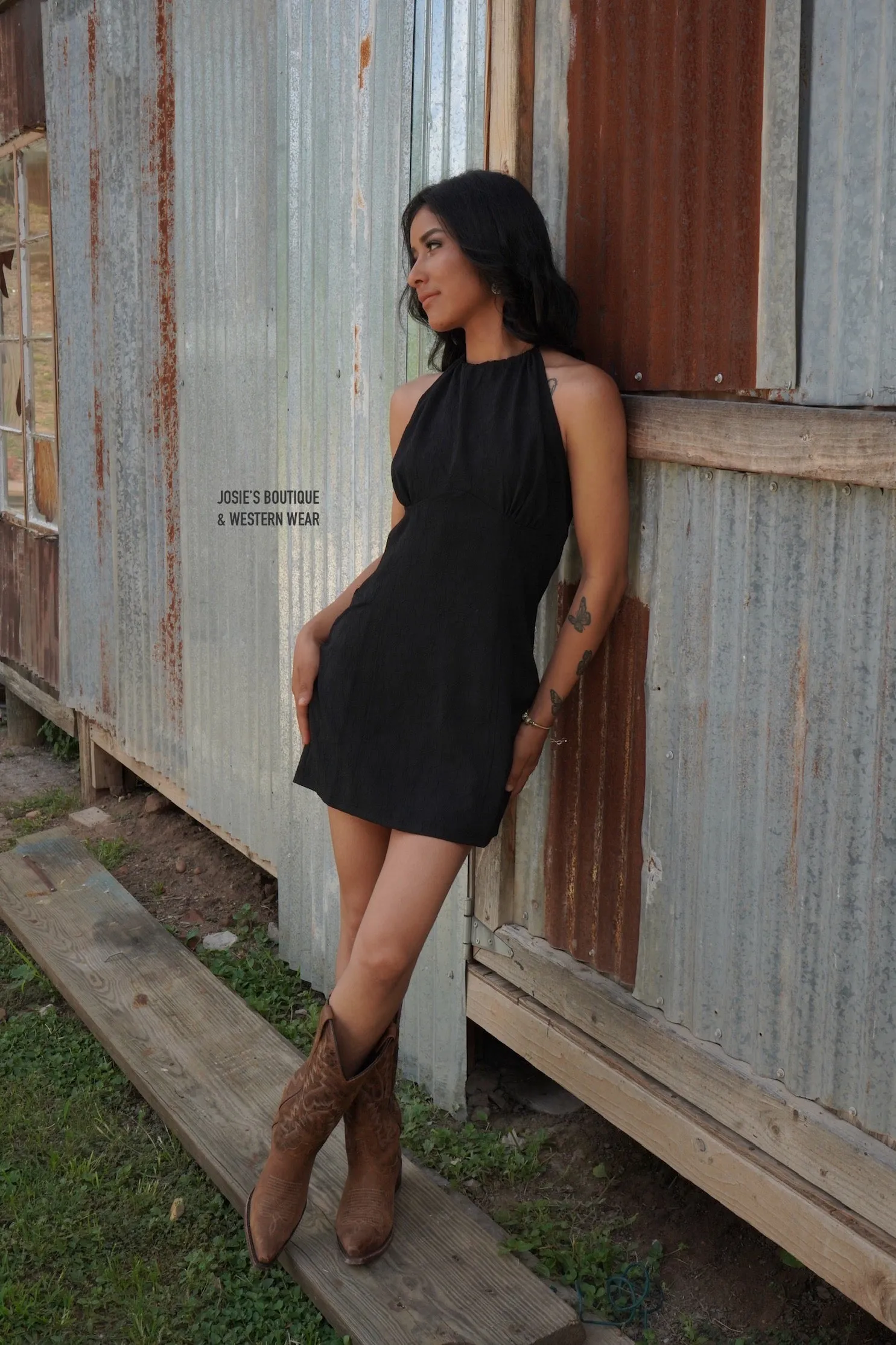 Violeta Black Halter Dress