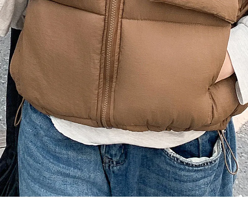 Water-resistant and Windproof Zip-up Quilted Puffer Vest