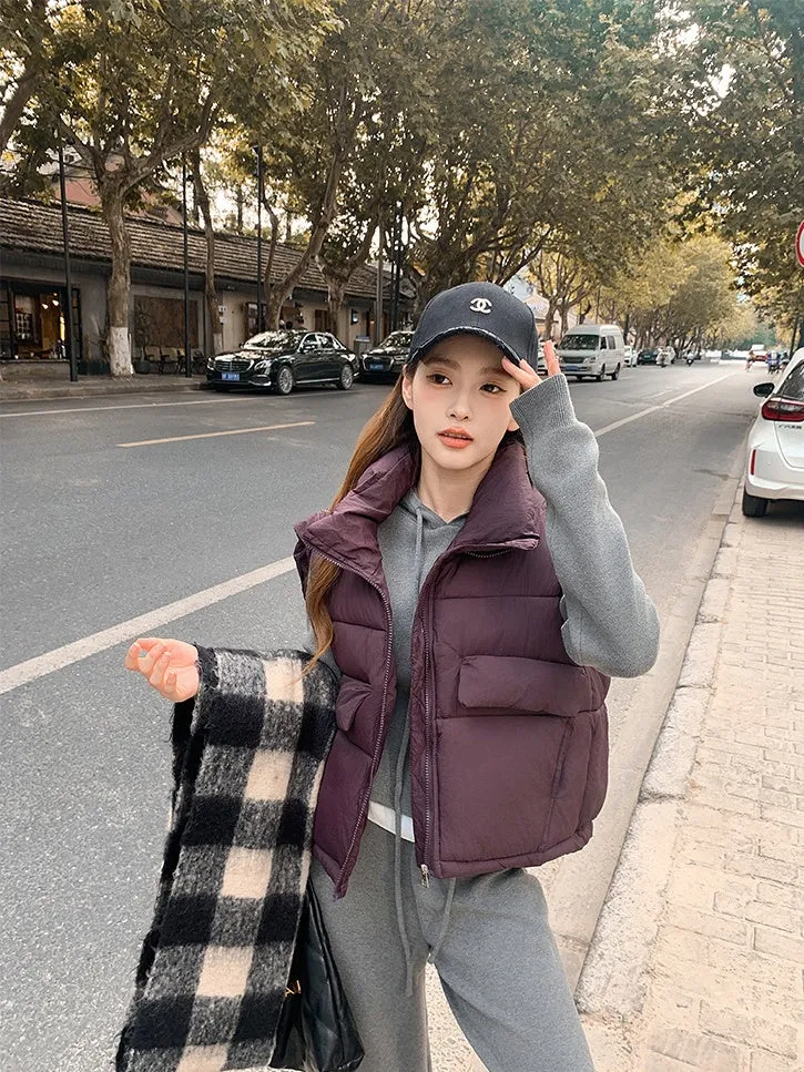 Water-resistant and Windproof Zip-up Quilted Puffer Vest