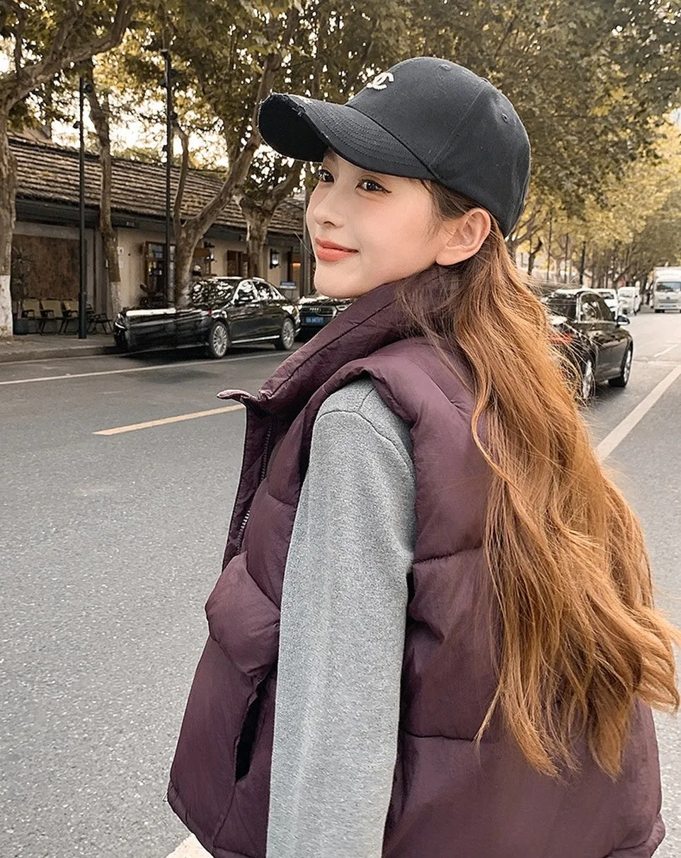 Water-resistant and Windproof Zip-up Quilted Puffer Vest