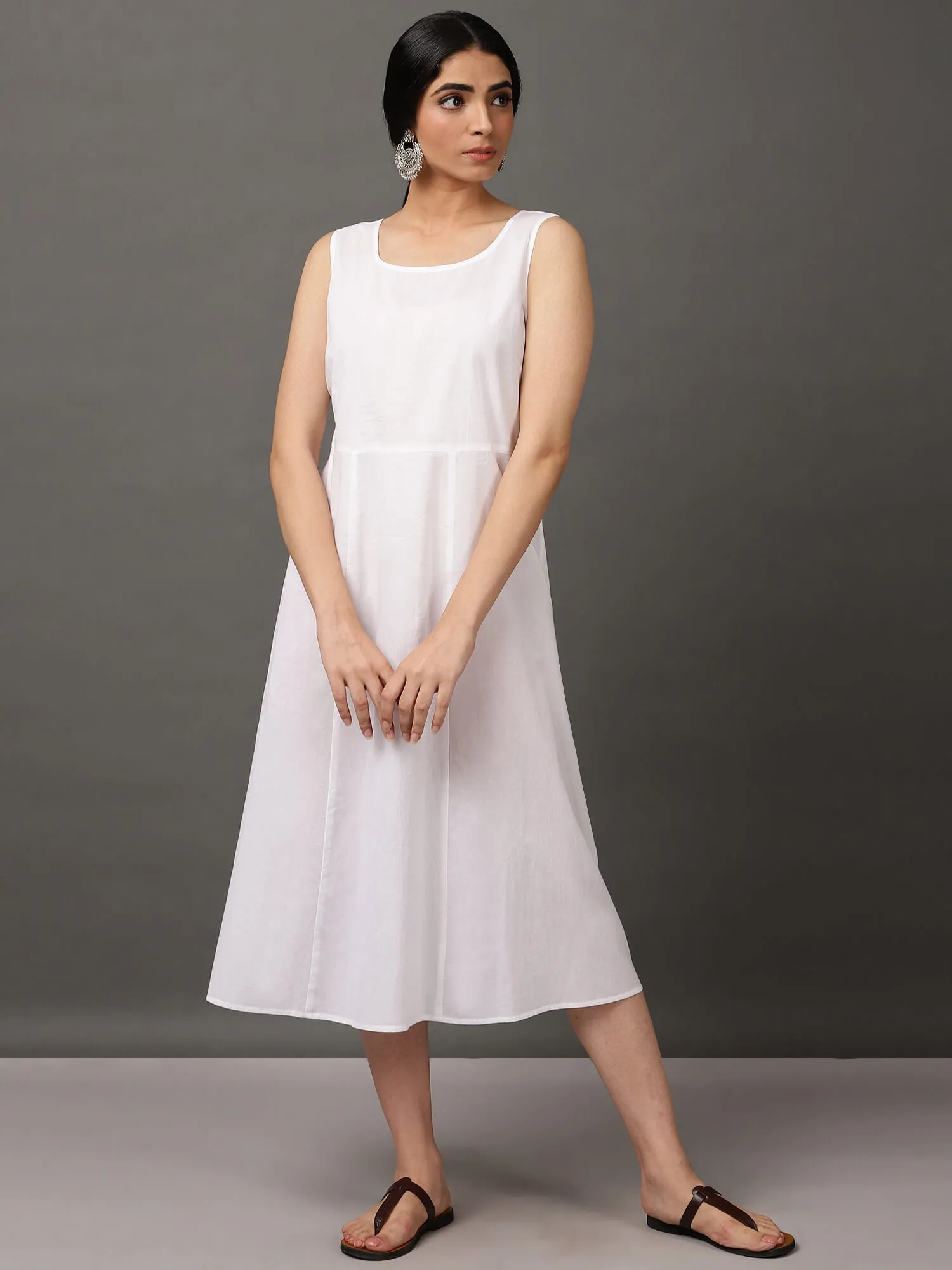 White Kota Schiffly Comfort Dress