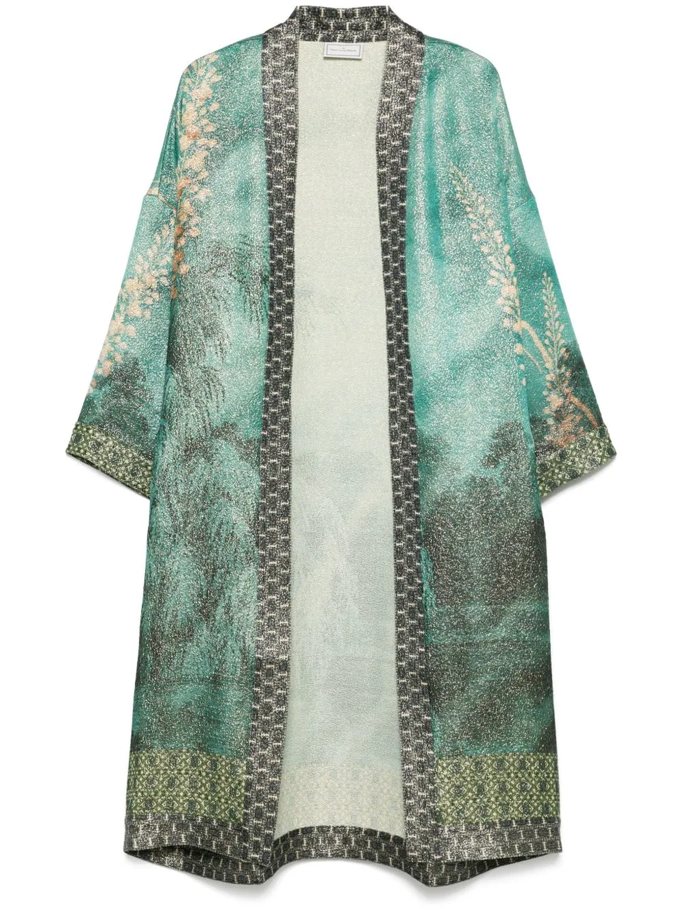 Wiil and silk printed kimono
