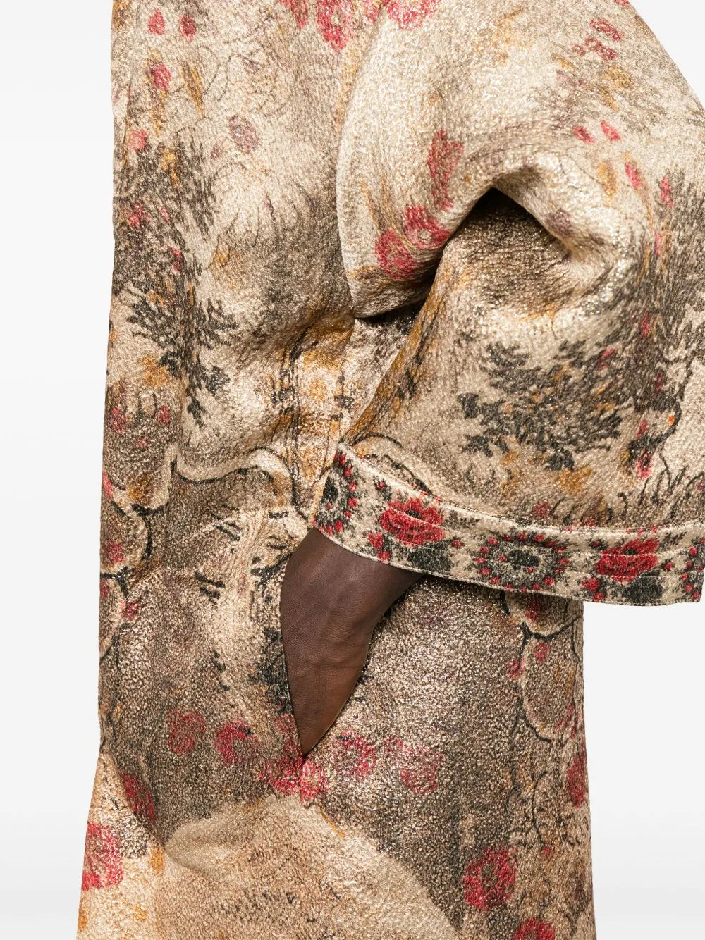 Wiil and silk printed kimono