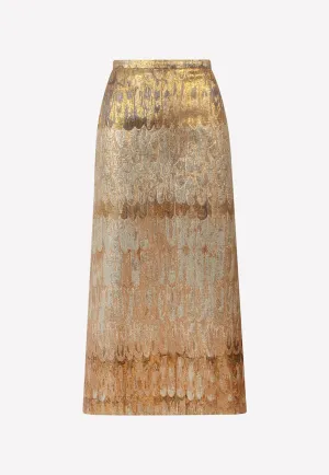 Wings Brocade Maxi Skirt