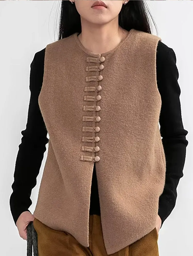 Winter Round Neck Vest Sweater Tops
