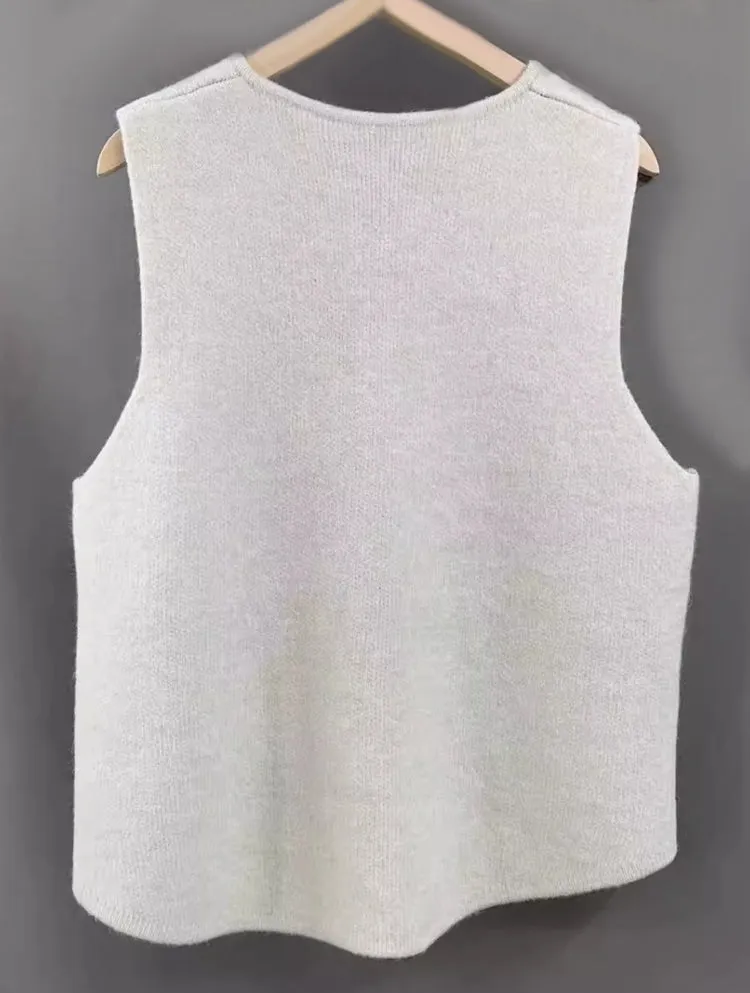 Winter Round Neck Vest Sweater Tops