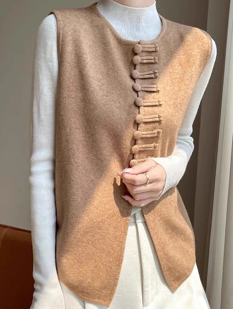 Winter Round Neck Vest Sweater Tops