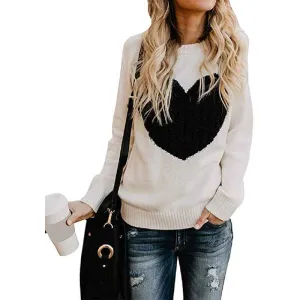 Women Argyle Oversized Sweaters Casual Crew Neck Geometric Pattern Knitted Pullovers Jumper Vintage Streetwear K043