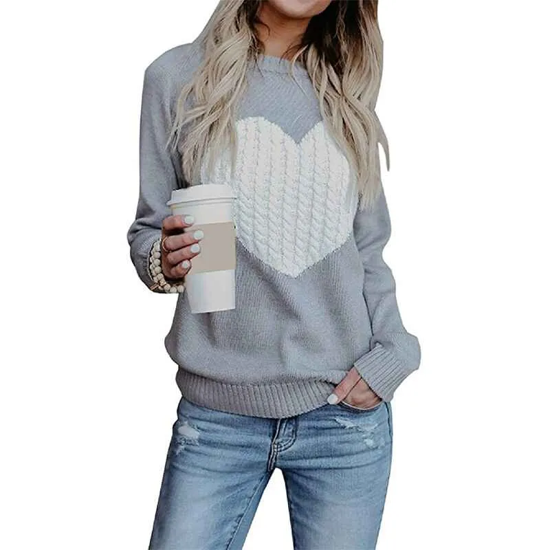 Women Argyle Oversized Sweaters Casual Crew Neck Geometric Pattern Knitted Pullovers Jumper Vintage Streetwear K043