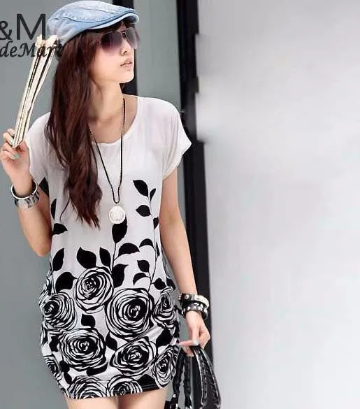 Women Blouse Shirt Batwing Sleeve Chiffon Blouses Floral Printed Shirts Plus Size Tops For Women