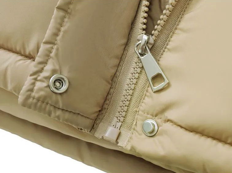 Women's Quilted Puffer Jacket with Windproof Features and Slash Pockets