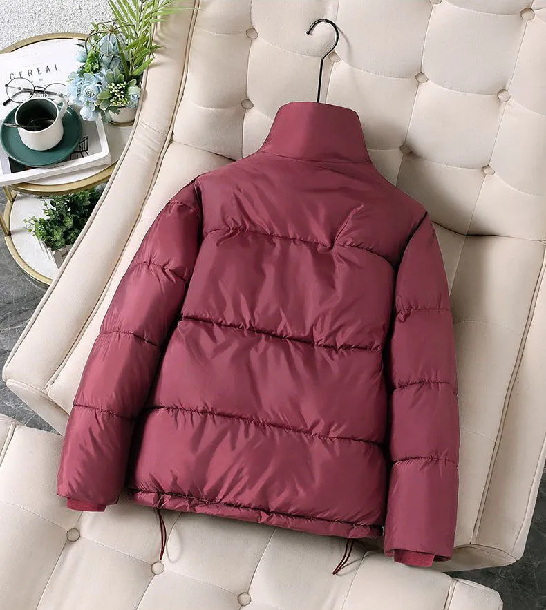 Women's Quilted Puffer Jacket with Windproof Features and Slash Pockets