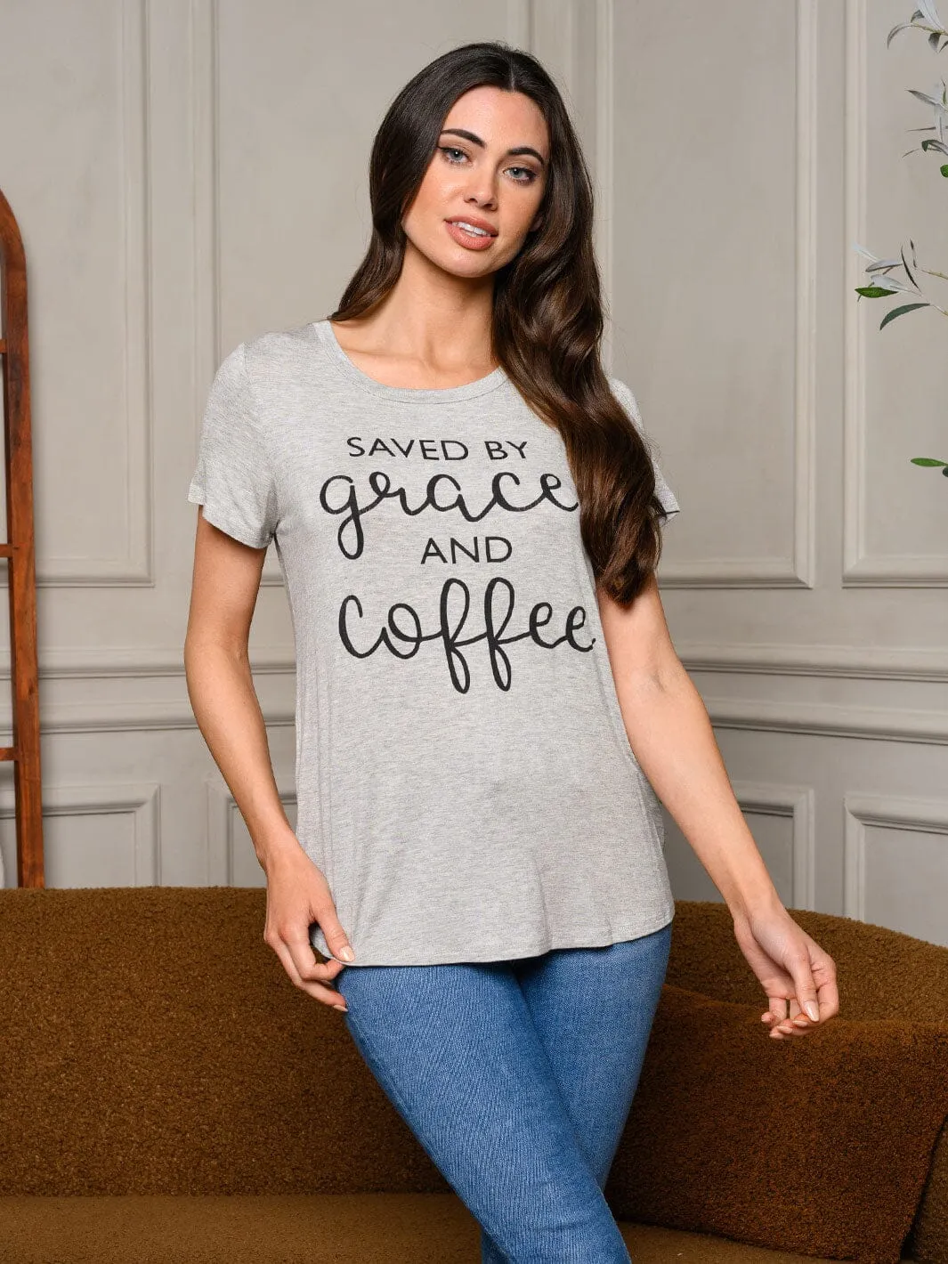 WOMEN'S SHORT SLEEVE GRAPHIC BASIC TOP