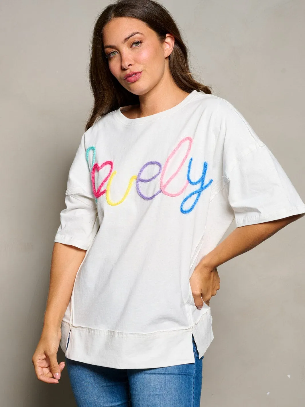 WOMEN'S SHORT SLEEVE GRAPHIC BLOUSE TOP