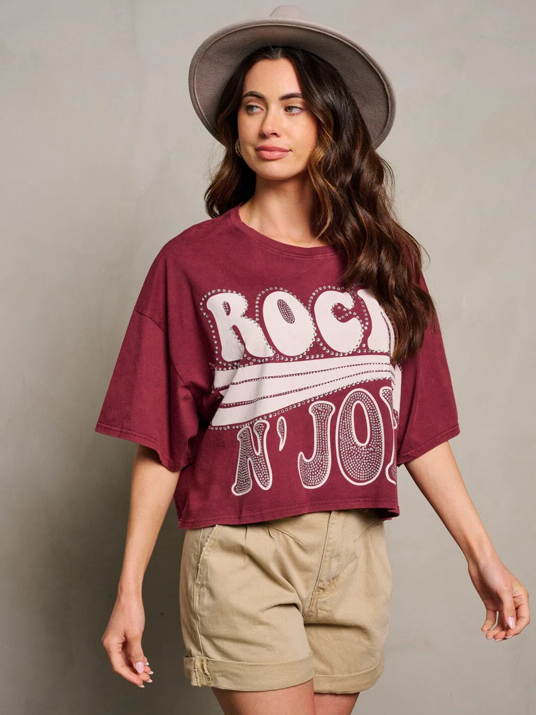 WOMEN'S SHORT SLEEVE SEQUINS GRAPHIC DETAILED TOP