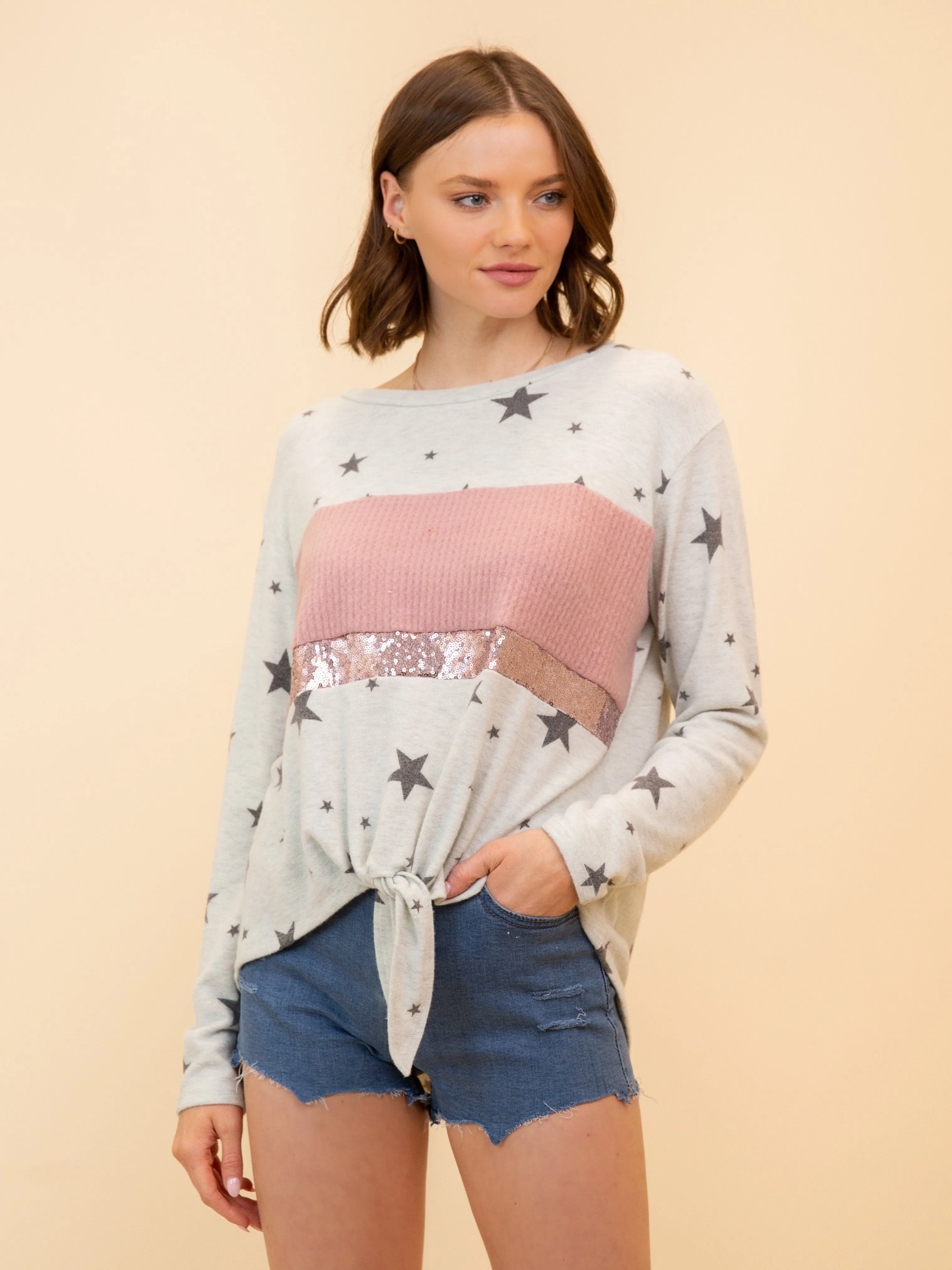 WOMEN'S STARS LONG SLEEVE TOP