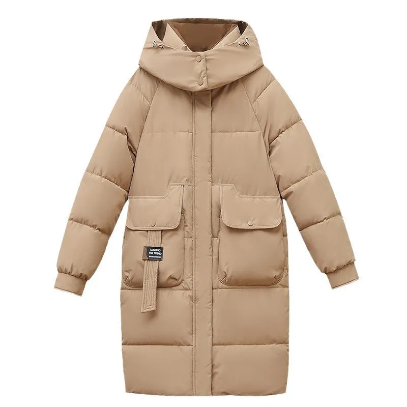 Women's Thickened Water-Resistant Puffer Jacket with a Full Zip