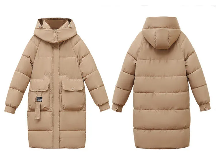 Women's Thickened Water-Resistant Puffer Jacket with a Full Zip