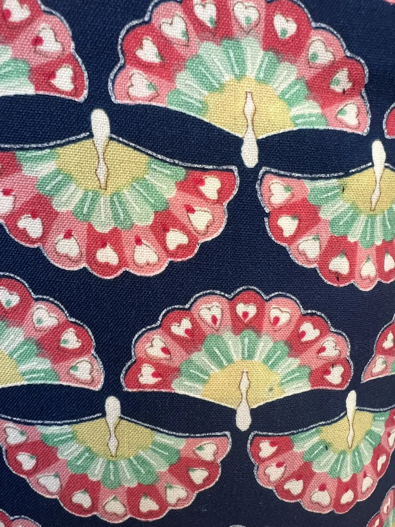 YUKATA, Fan Pattern, Navy, Size: S-M / Japanese Traditional Women's Yukata