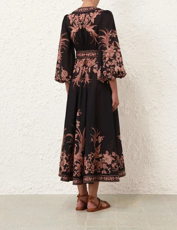 ZIMMERMANN Waverly Wrap Midi Dress